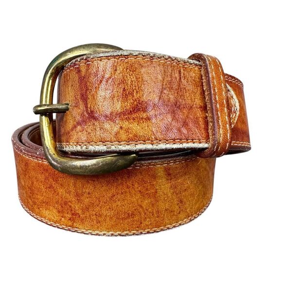 Justin Top Grain Cowhide Light Tan Made In USA 613A Unisex Western Belt - Picture 1 of 9